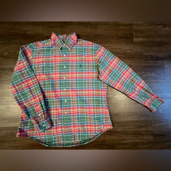 Ralph Lauren Other - Polo Ralph Lauren Shirt Men XL Long Sleeve‎ Custom Fit Shirt Pink Plaid F34